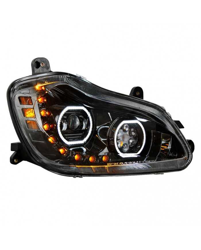 UP35744 - Black 10 LED Headlight For 2013-2021 Kenworth T680 - Passenger Side