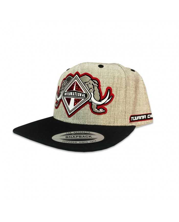 TCS-GORRA GRIS CLARO PARCHE GLITTER RED INTERNATIONAL