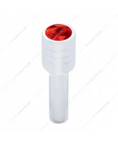 UP40205-Chrome Door Lock Knob With 7/16" Red Crystal (2pc/set)