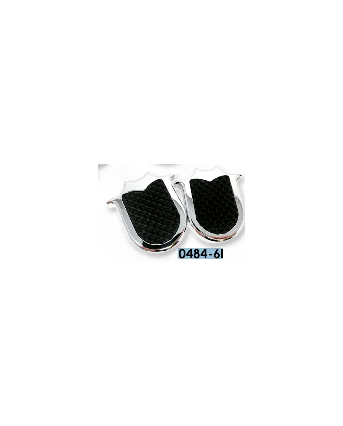 LNC0484-6I-Chrome Plated Billet Aluminum Tractor/Trailer Knobs (Pedal Design w/Rubber Inlay) (Set of 2) LNC0484-6I-Chrome Plated Billet Aluminum Tractor/Trailer Knobs (Pedal Design w/Rubber Inlay) (Set of 2)
