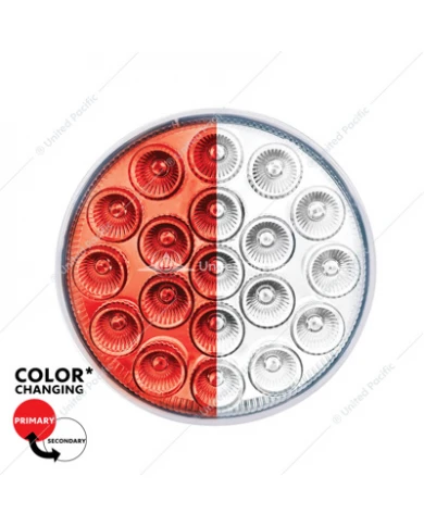 UP35950 - 19 LED 4" Round Double Fury Light (Stop & Turn) - Red & White LED/Clear Lens UP35950 - 19 LED 4" Round Double Fury Light (Stop & Turn) - Red & White LED/Clear Lens