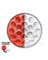UP35950 - 19 LED 4" Round Double Fury Light (Stop & Turn) - Red & White LED/Clear Lens