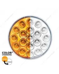 UP35937 - 7 LED 2" Round Double Fury Light (Clearance/Marker) - Amber & Blue LED/Clear Lens