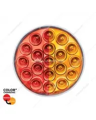 UP35946 - 19 LED 4" Round Double Fury Light (Stop & Turn) - Red & Amber LED/Clear Lens