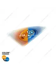 UP36153 - Double Fury 4 LED Fender Signal Light For 2008-2017 Kenworth T660-Amber & Blue LED, Passenger