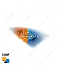 UP36161 - Double Fury 4 LED Fender Signal Light For 2008-2017 Kenworth T660-Amber & White LED, Passenger