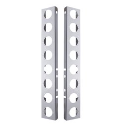UP30072-Peterbilt Stainless Front Air Cleaner Bracket Only - 16 Light Cutouts (Pair)