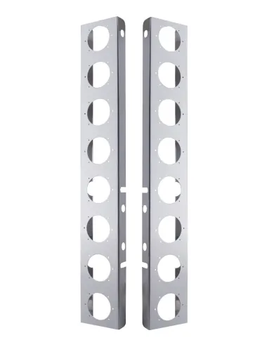 UP30072-Peterbilt Stainless Front Air Cleaner Bracket Only - 16 Light Cutouts (Pair)