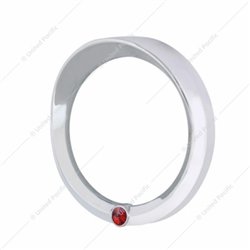 UP40642-Signature Series Speed/Tachometer Gauge Cover With Visor For 2006+ Peterbilt -Red Crystal