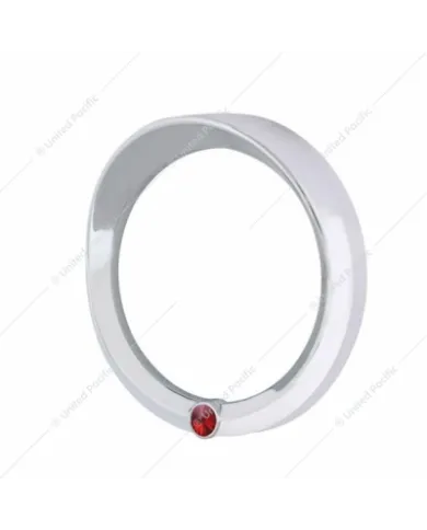 UP40642-Signature Series Speed/Tachometer Gauge Cover With Visor For 2006+ Peterbilt -Red Crystal