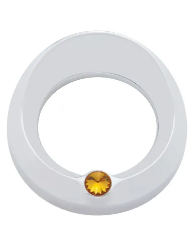 UP40665-Signature Series Gauge Cover With Visor & Crystal For 3-3/4" DIA Speed/Tachometer Gauge - Amber Crystal