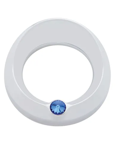 UP40666-Signature Series Gauge Cover With Visor & Crystal For 3-3/4" DIA Speed/Tachometer Gauge - Blue Crystal