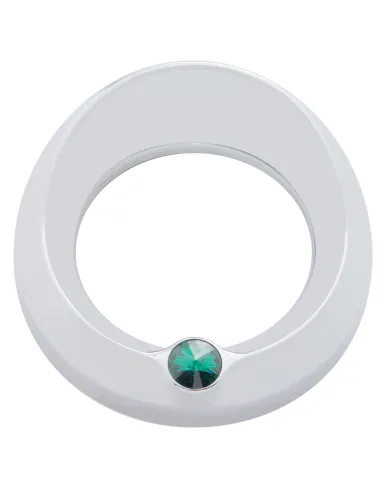 UP40668-Signature Series Gauge Cover With Visor & Crystal For 3-3/4" DIA Speed/Tachometer Gauge - Green Crystal
