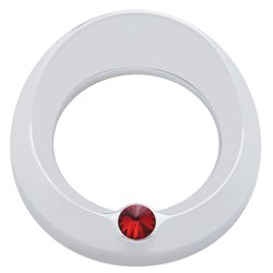 UP40670-Signature Series Gauge Cover With Visor & Crystal For 3-3/4" DIA Speed/Tachometer Gauge - Red Crystal
