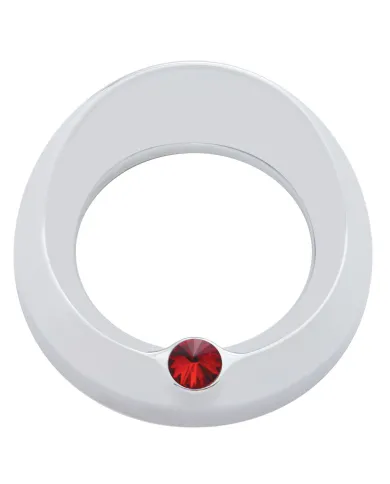 UP40670-Signature Series Gauge Cover With Visor & Crystal For 3-3/4" DIA Speed/Tachometer Gauge - Red Crystal
