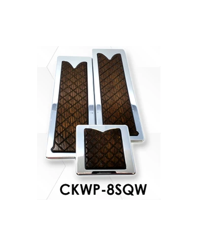 LNCCKWP-8SQW-Chrome Plated Billet Aluminum KW Walnut Wooden Inlay Square Pedal Set ('05 and Older) (Set of 3) LNCCKWP-8SQW-Chrome Plated Billet Aluminum KW Walnut Wooden Inlay Square Pedal Set ('05 and Older) (Set of 3)