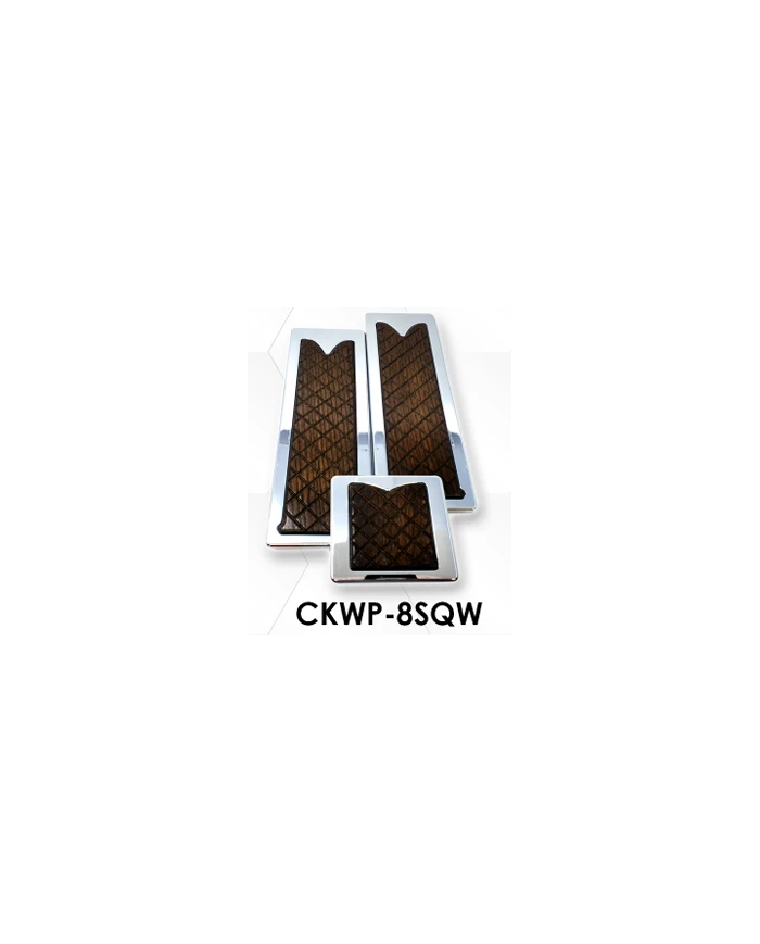 LNCCKWP-8SQW-Chrome Plated Billet Aluminum KW Walnut Wooden Inlay Square Pedal Set ('05 and Older) (Set of 3) LNCCKWP-8SQW-Chrome Plated Billet Aluminum KW Walnut Wooden Inlay Square Pedal Set ('05 and Older) (Set of 3)