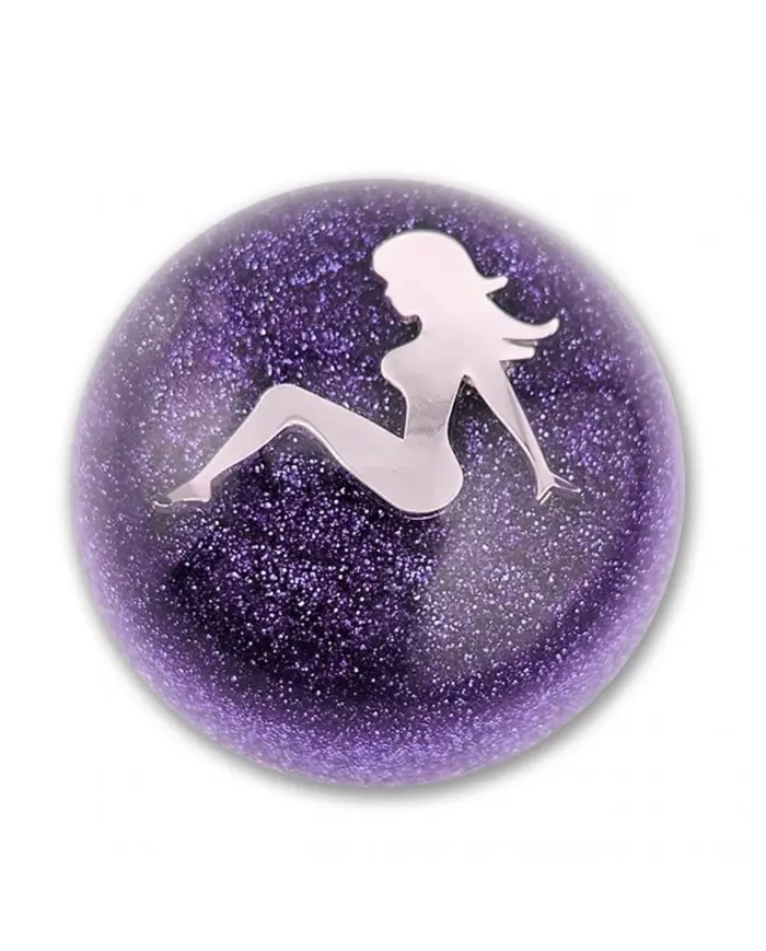Glitter mud flap girl left facing ball shift knob Glitter mud flap girl left facing ball shift knob