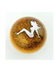 Glitter mud flap girl left facing ball shift knob Glitter mud flap girl left facing ball shift knob