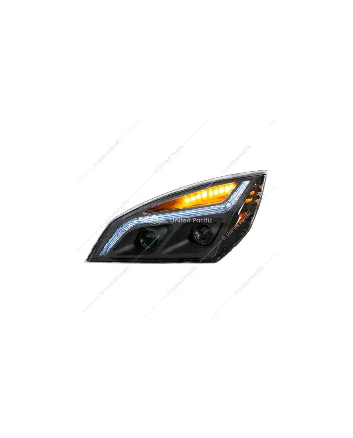 UP35821 - Black LED Projection Headlight With LED Position Light For 2018-2024 Freightliner Cascadia - Driver