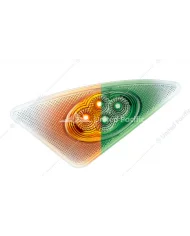 UP36155 - Double Fury 4 LED Fender Signal Light For 2008-2017 Kenworth T660-Amber & Green LED, Passenger