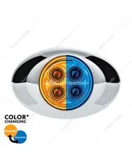 UP36027 - 4 LED Double Fury Light (Clearance/Marker)-Amber & Green LED/Clear Lens