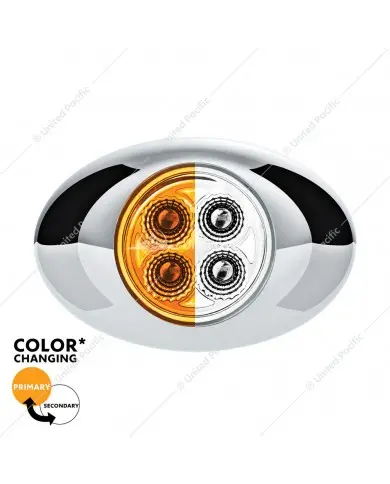 UP36030 - 4 LED Double Fury Light (Clearance/Marker)-Amber & White/Clear Lens UP36030 - 4 LED Double Fury Light (Clearance/Marker)-Amber & White/Clear Lens