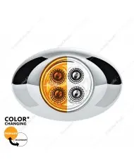 UP36030 - 4 LED Double Fury Light (Clearance/Marker)-Amber & White/Clear Lens
