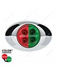 UP36032 - 4 LED Double Fury Light (Clearance/Marker)-Red & Green/Clear Lens