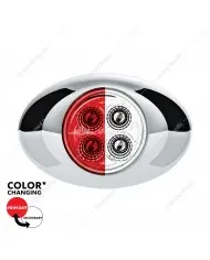 UP35969 - 17 LED Double Fury Light Grakon 5000 Style Square Cab Light - Amber & Blue LED/Clear Lens