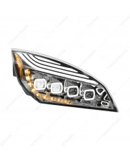 UP36726 - Black Quad-LED Headlight With LED DRL & Seq. Signal For 2018-2024 Freightliner Cascadia - Driver UP36726 - Black Quad-LED Headlight With LED DRL & Seq. Signal For 2018-2024 Freightliner Cascadia - Driver