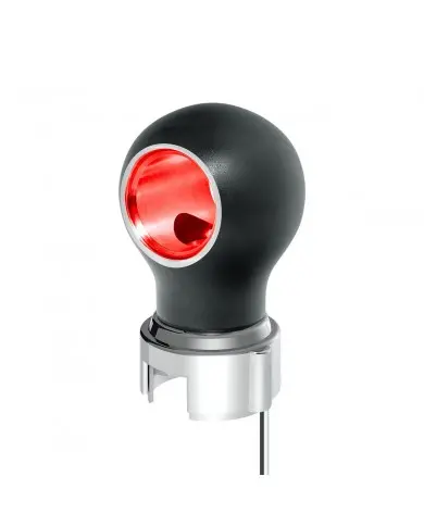 UP71186 - Thread-On Matte Black Charlotte Style Gearshift Knob With LED 13/15/18 Speed Adapter-Red LED