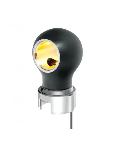 UP71181 - Thread-On Matte Black Charlotte Style Gearshift Knob With LED 13/15/18 Speed Adapter-Amber LED