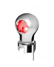 UP71180 - Thread-On Chrome Charlotte Style Gearshift Knob With LED 13/15/18 Speed Adapter-Red LED