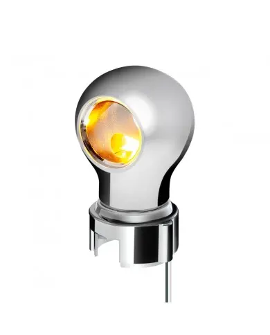 UP71175 - Thread-On Chrome Charlotte Style Gearshift Knob With LED 13/15/18 Speed Adapter-Amber LED