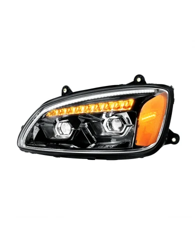 LED Blackout Projection Headlight With Sequential Turn Signal For 2008-2017 Kenworth T660-Driver
