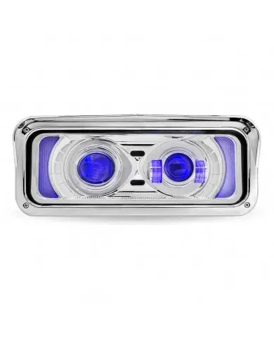 TXTLED-H124-Rectangular Backlit LED Projector Headlight Assembly - Chrome (Driver Side) TXTLED-H124-Rectangular Backlit LED Projector Headlight Assembly - Chrome (Driver Side)