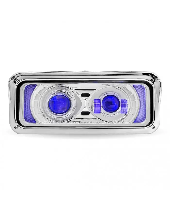 TXTLED-H124-Rectangular Backlit LED Projector Headlight Assembly - Chrome (Driver Side)