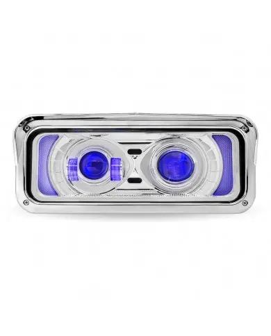 TXTLED-H125-Rectangular Backlit LED Projector Headlight Assembly - Chrome (Passenger Side)
