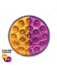 UP35954 - 19 LED 4" Round Double Fury Light (Turn Signal) - Amber & White LED/Clear Lens