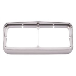 UP40983-Chrome Plastic Rectangular Dual 4" X 6" Headlight Bezel With Visor
