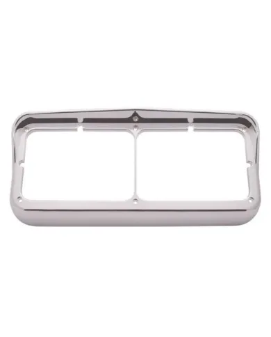 UP40983-Chrome Plastic Rectangular Dual 4" X 6" Headlight Bezel With Visor