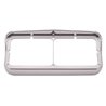 UP40983-Chrome Plastic Rectangular Dual 4" X 6" Headlight Bezel With Visor