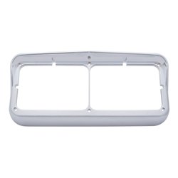 UP40983B-Chrome Plastic Rectangular Dual 4" X 6" Headlight Bezel With Visor (Bulk)