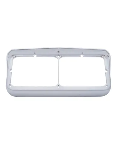 UP40983B-Chrome Plastic Rectangular Dual 4" X 6" Headlight Bezel With Visor (Bulk)