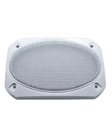 UP40987-Chrome 6-3/8" X 4-5/16" Speaker Covers For Various Peterbilt Models (Pair)