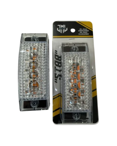 JML-2X6CA 2" X 6" Rectangular 16 LED CLEAR AMBER "STAR" Marker / Turn Signal Light