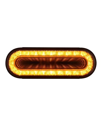 UP36665 - 24 LED 6" Oval Mirage Light (Turn Signal) - Amber LED/Clear Lens