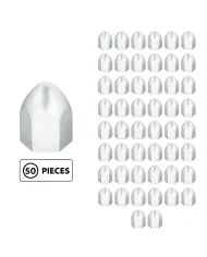 UP10062P50 - 1" X 1 5/8" Chrome Plastic Bullet Nut Cover - Push-On (50-Pack)