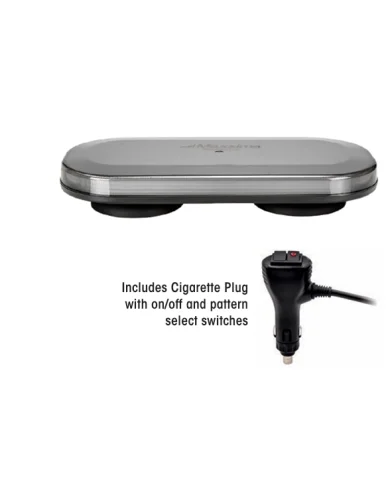 MXM20489YSL-Warning Micro-Bar, Amber Clear Smoke Lens, Suction Mag Mount
